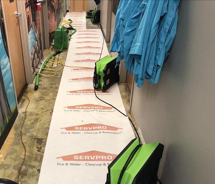A dentists office where we laid out SERVPRO walking path